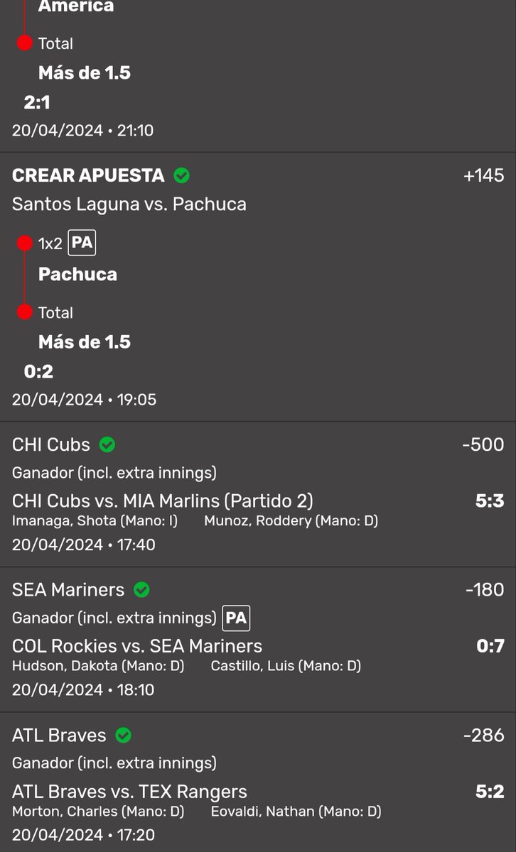 Tengo más de un mes que siempre me e quedado a un pick de cobrar unos parley soñadores pero creo que cada vez estamos más cerca de poder cobrar algo grande....😞🥹!!!