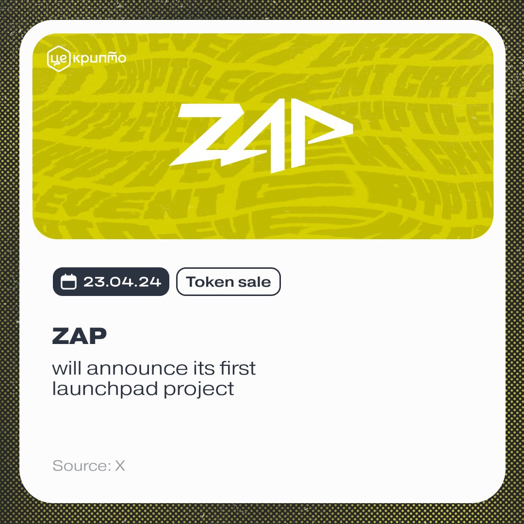 tsecrypto's tweet image. Tuesday, April 23rd
⚡️ @zaponblast will announce its first launchpad project
⚡️ @Defispot $SPOT will conduct and initial listing on @kucoincom 
⚡️ @RenzoProtocol will end its Renzo Rush campaign
⚡️ @playbuxco $PBUX will host a sale on #BybitLaunchpad and be listed on…
