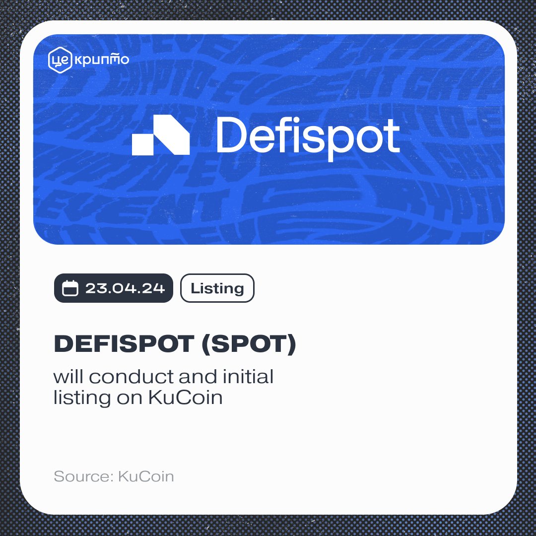 tsecrypto's tweet image. Tuesday, April 23rd
⚡️ @zaponblast will announce its first launchpad project
⚡️ @Defispot $SPOT will conduct and initial listing on @kucoincom 
⚡️ @RenzoProtocol will end its Renzo Rush campaign
⚡️ @playbuxco $PBUX will host a sale on #BybitLaunchpad and be listed on…