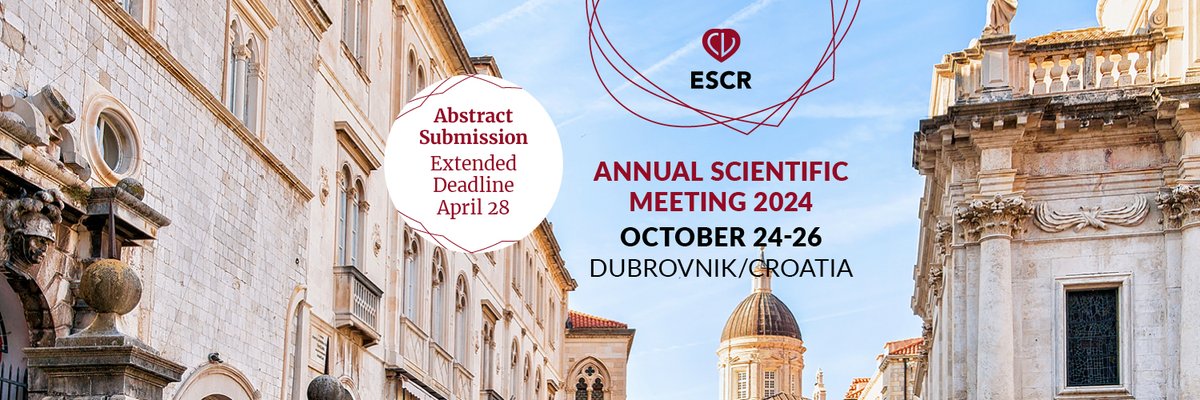 ❕ONE WEEK LEFT  ❕

⏳ Deadline: April 28, 2024

We are looking forward to receiving your abstract for inclusion to the upcoming ESCR Annual Scientific Meeting 2024 in Dubrovnik from October 24-26! 🇭🇷

Click here for more information👇
zurl.co/6HqP…

#ESCR2024