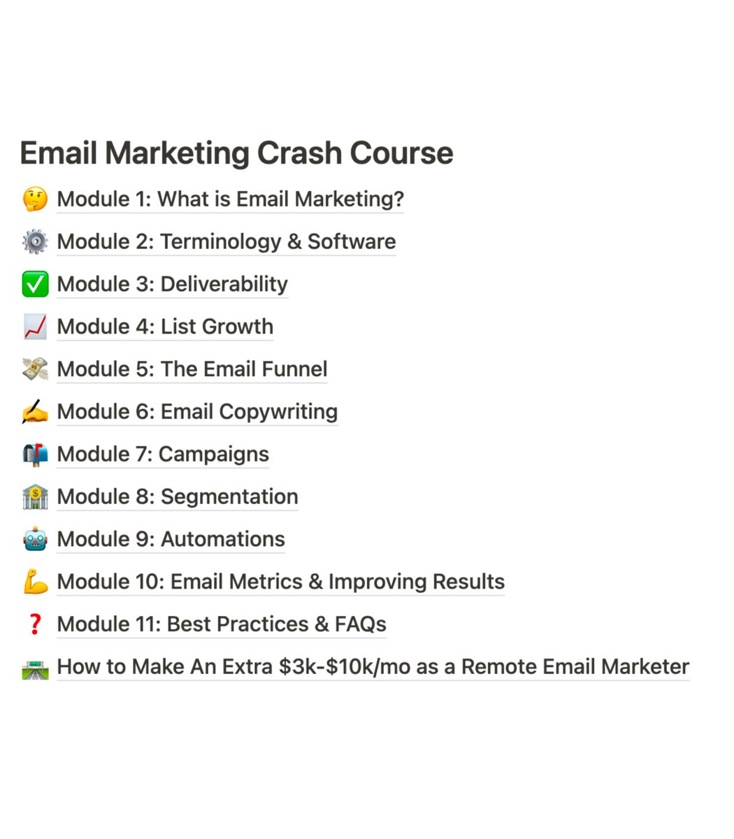 I could charge $297 for this...

But I'm giving it away for FREE.

Get my Email Marketing Crash Course:

- deliverability
- copywriting
- campaigns
- segmentation
- automations
- and much more

Just:

👉 like this
👉 comment “send”

(Must be following or I won't DM you)