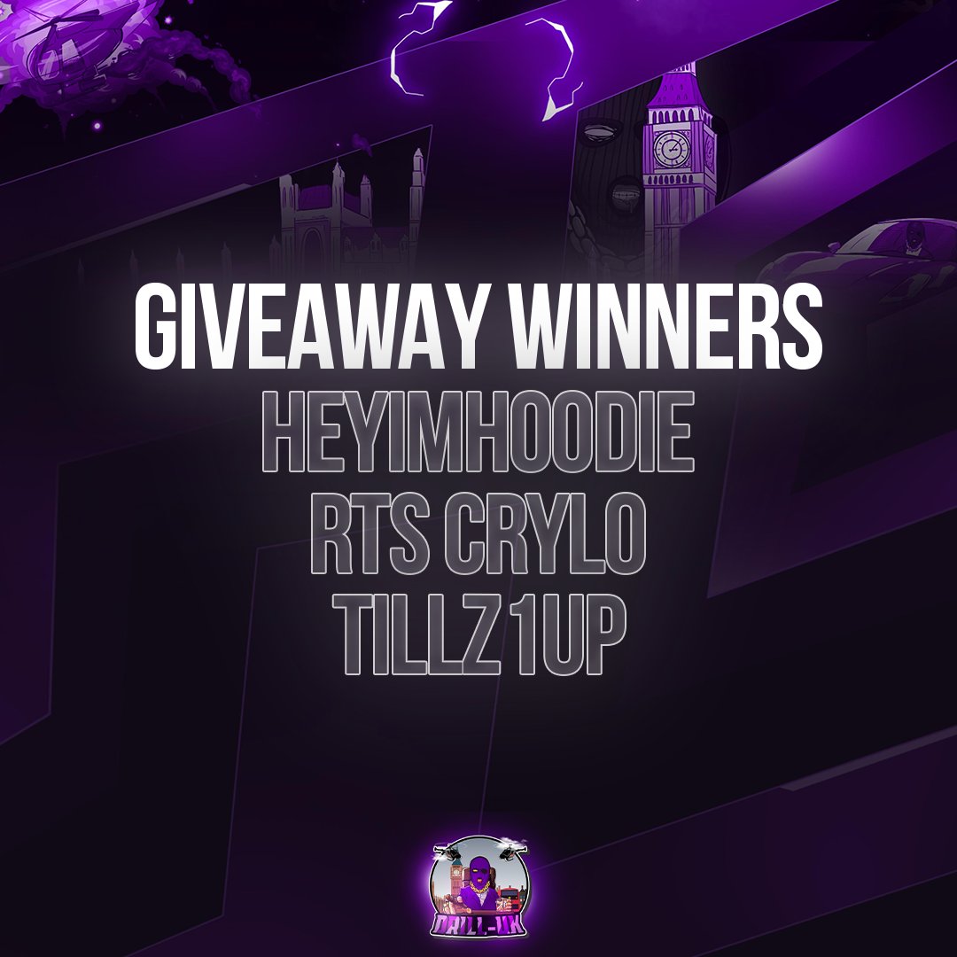 DrillUKNetwork's tweet photo. ⭐GIVEAWAY WINNERS!⭐

- Heyimhoodie
- RTS Crylo
- Tillz1UP

To claim your prize, open a support ticket in the discord! 🏆 https://t.co/6DufOS0lOJ