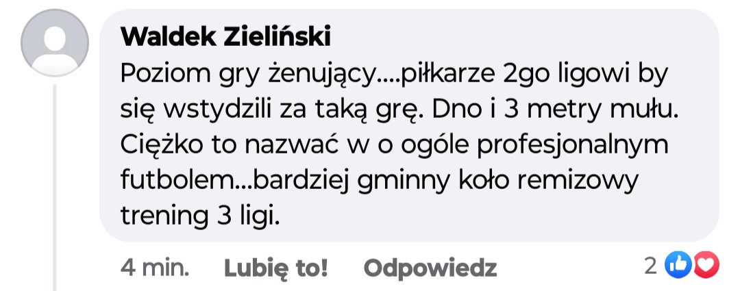 Ciekawe opinie na fb po meczu. 😉