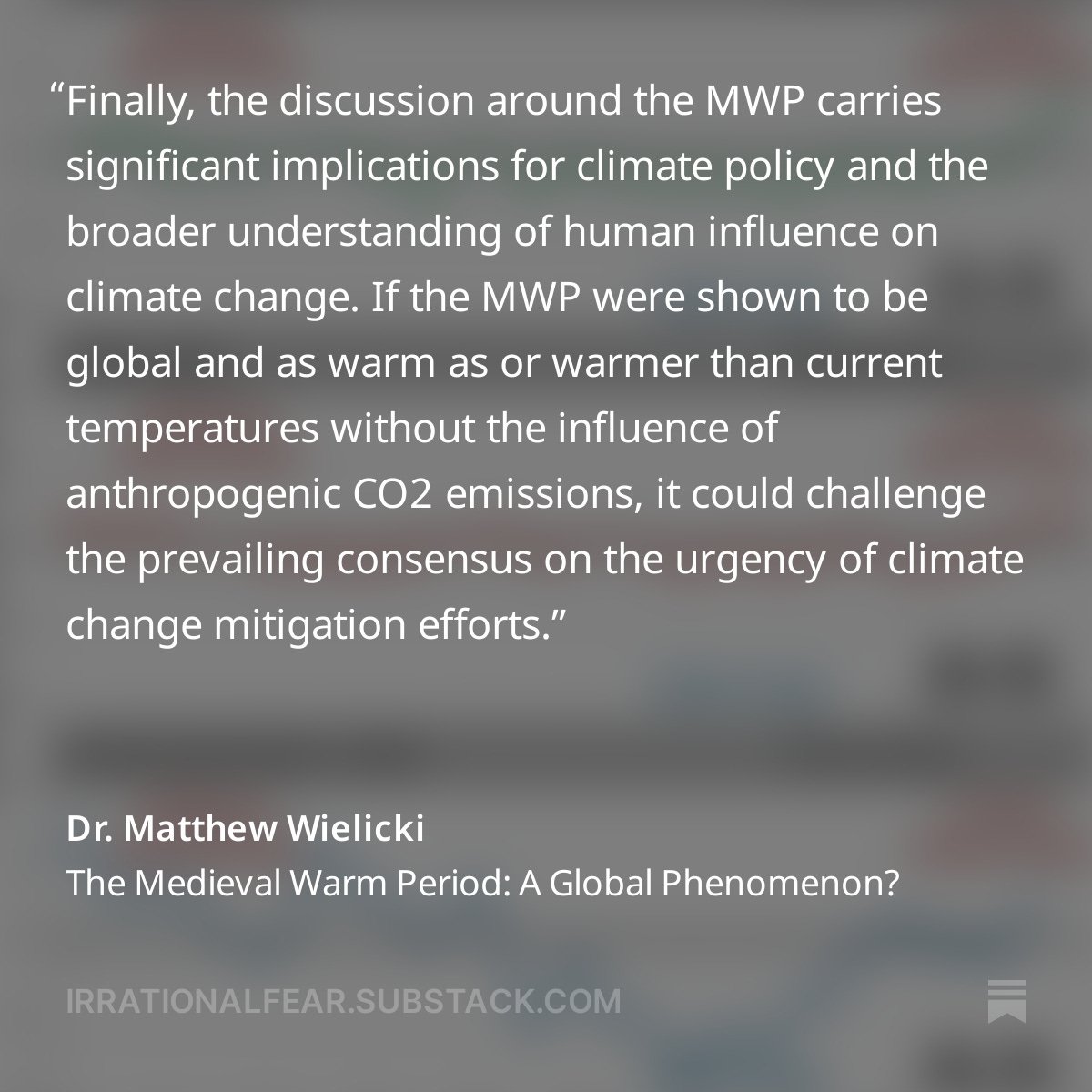 The Medieval Warm Period: A Global Phenomenon? by @MatthewWielicki Read the full article here: irrationalfear.substack.com/p/the-medieval…