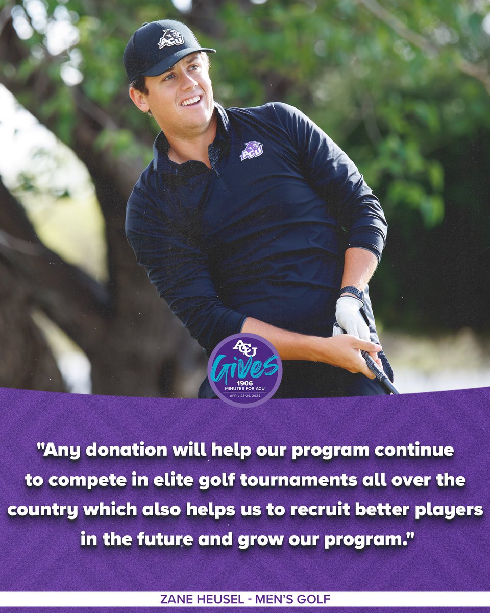 2️⃣ days away until 𝐀𝐂𝐔 𝐆𝐈𝐕𝐄𝐒‼️ Invest in our program and student-athlete like Zane today! Your support elevates our experience building champions for Christ on and off the playing field! Visit ACUSports.com to see how you can make an impact today! #GoWildcats