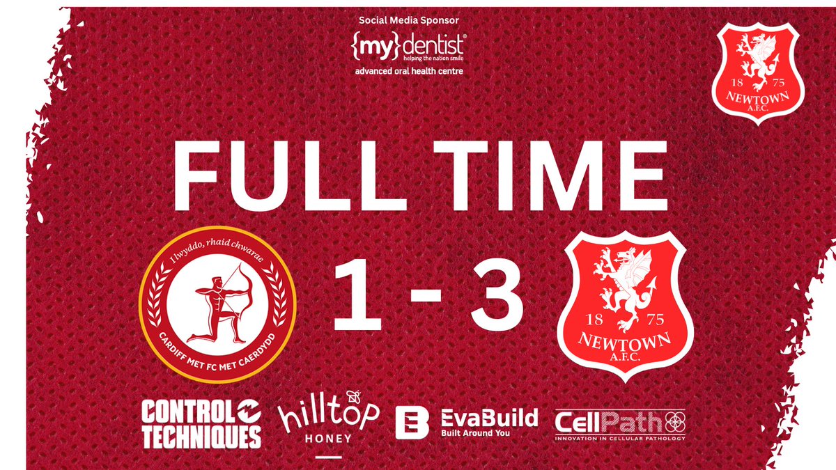 🔴90+4 Full time and Newtown secure the 4th place after a great win 🟤Cardiff Met 1 - 3 Newtown ⚫️ #WeAreTheRobins