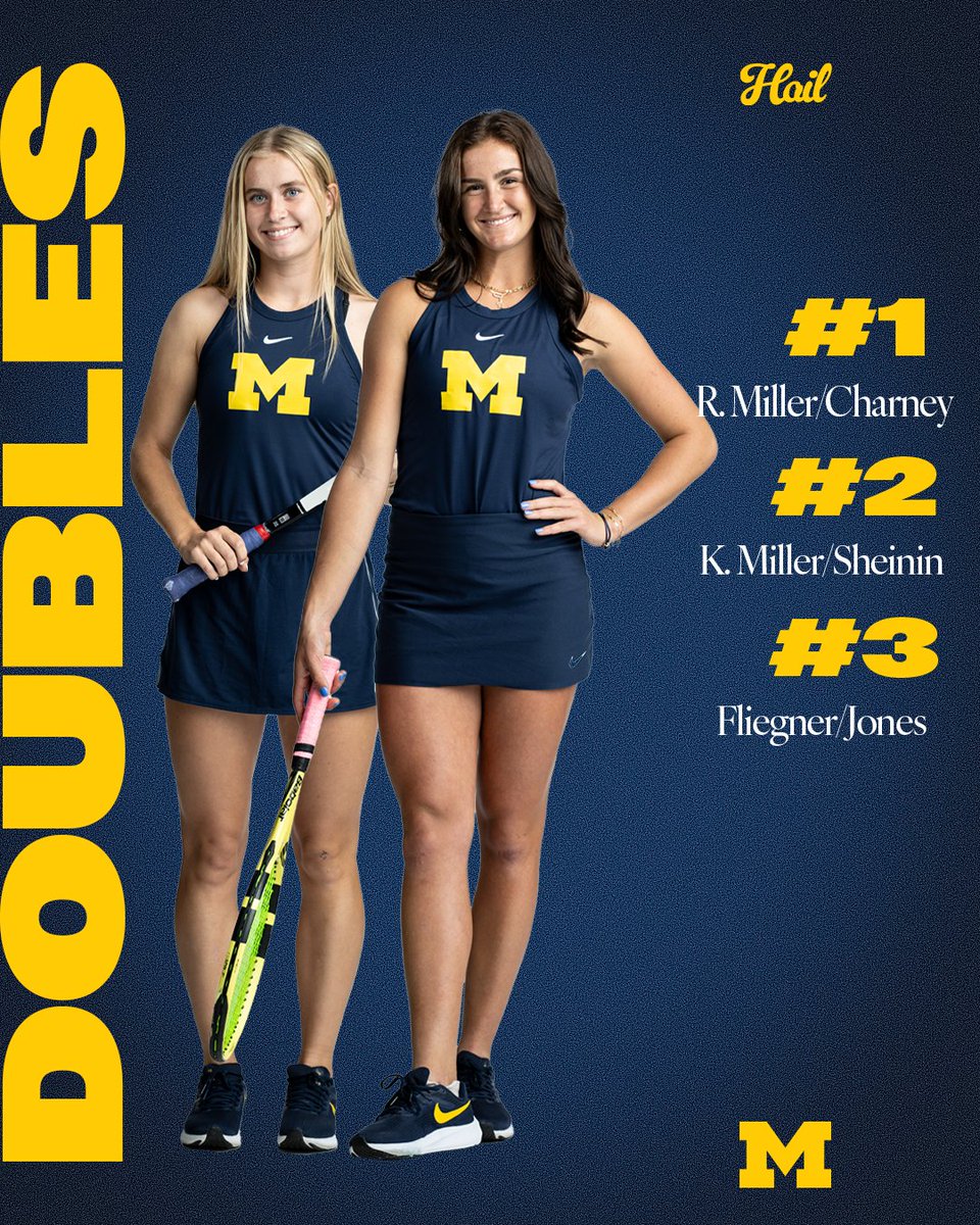 Doubles lineup for today's match against Nebraska! Live scoring: myumi.ch/DwqX4 Live video via @PlaySight: myumi.ch/M6p7Q #GoBlue