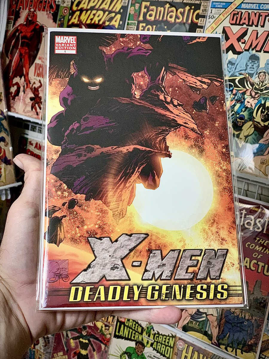 TOP 10 COMIC BOOKS # 5 X-MEN: DEADLY GENESIS 1 This is the 2006 first appearance of Vulcan, the brother of Cyclops & Havok. $12-50(VF/NM) 🔥🔥 In X-Men ‘97 ep6, there’s a cameo of Vulcan. This ignited speculation. Cover A is easy to find, while this B-Cover is not as easy. 💫