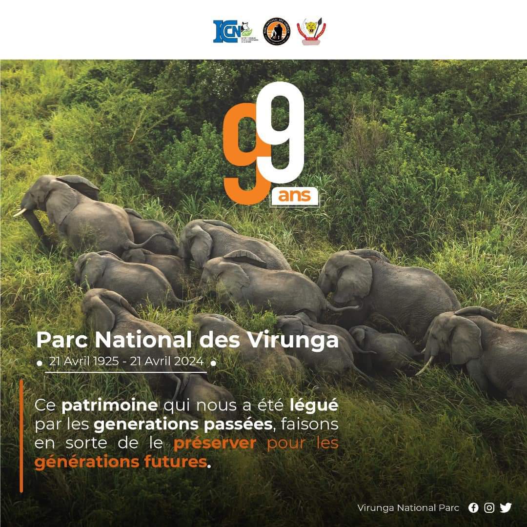 ### 99 ans du Parc des  Virunga , 21 avril 1925 au 21 avril 2024 , le plus ancien Parc en Afrque , un écosystème aux valeurs biologiques exceptionnelles, rendons hommages aux gardiens de ce patrimoine, nous devons corriger les erreurs du passé,  conservons le peu qui nous reste,