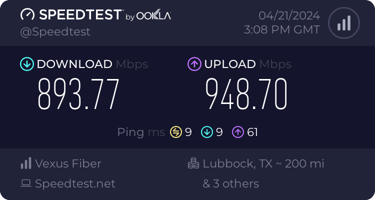 This is 106.54MBps down, 113.09MBps up