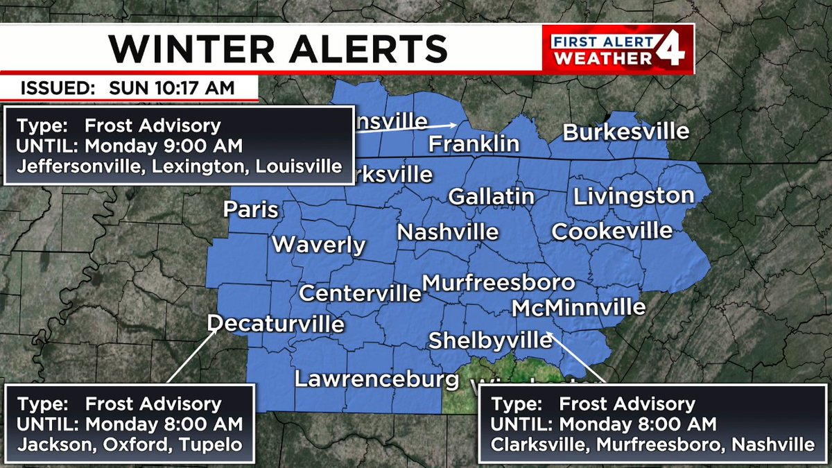 WINTER ALERTS have been issued in our area. Tune to #WSMV4 or access the #FirstAlert Weather app for the latest on this potentially threatening wintry weather.