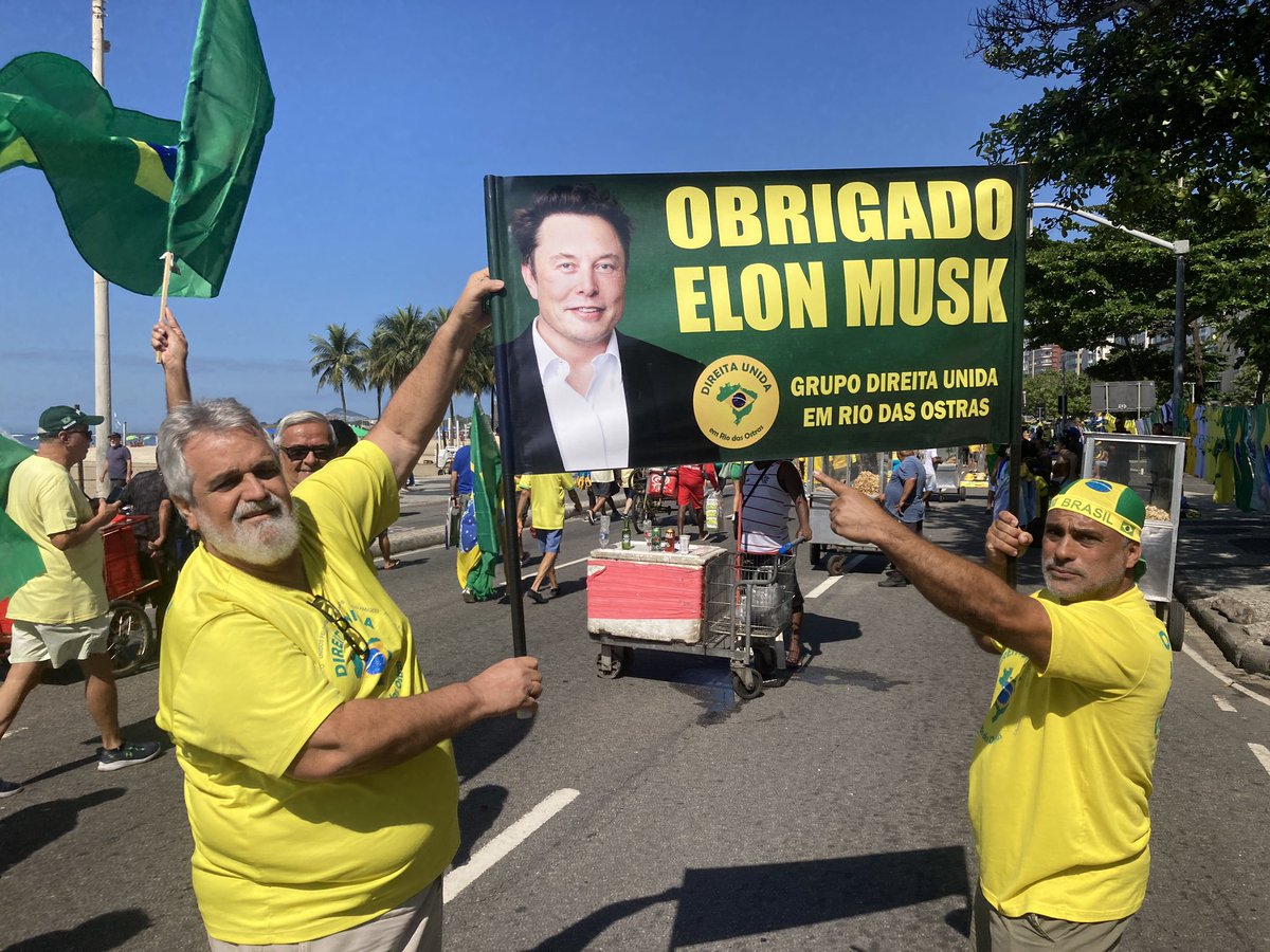 Musk was everywhere at today’s rally in Rio