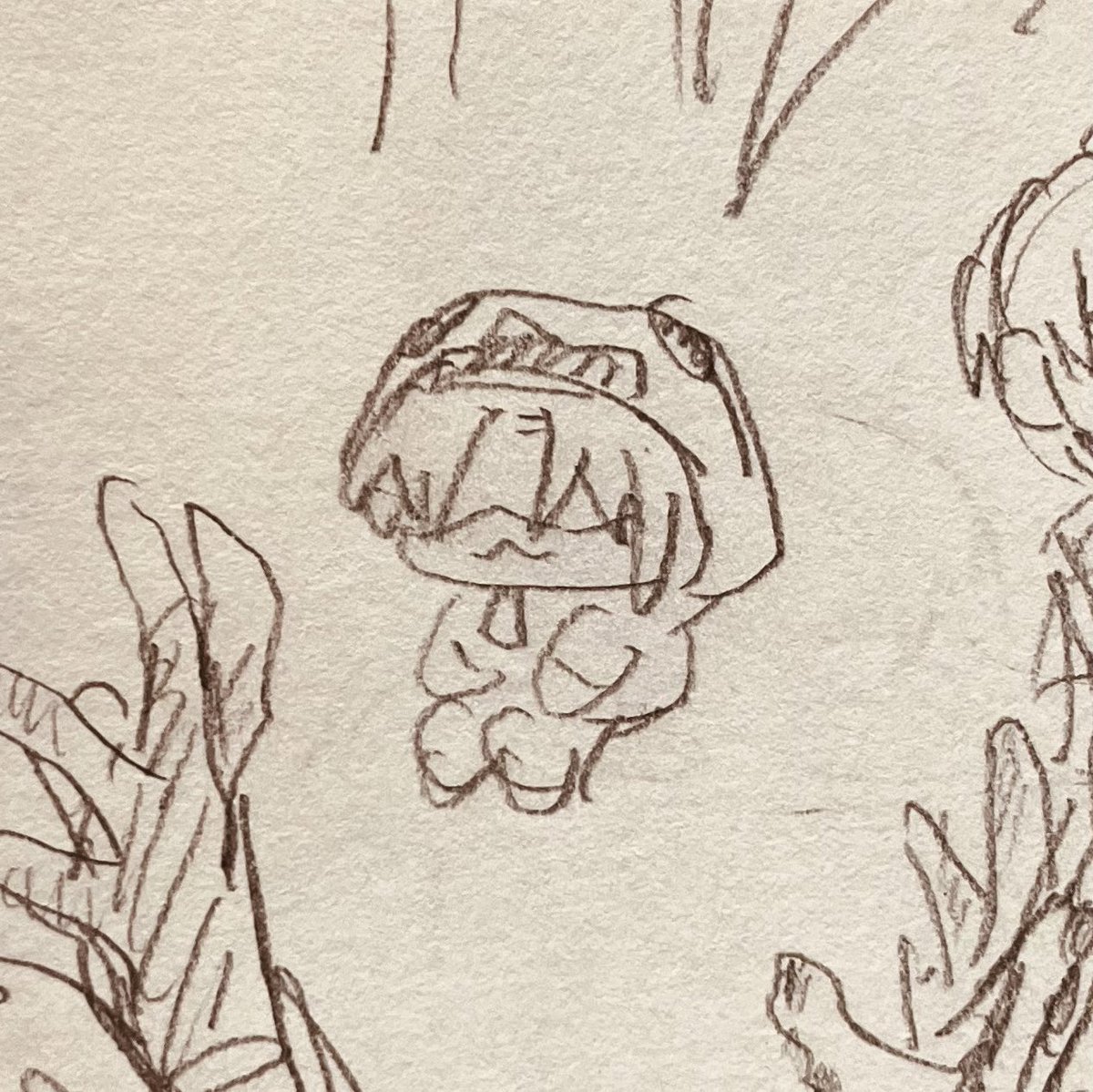 描いた覚えがない、らくがきのド真ん中に鎮座するもちもち… 