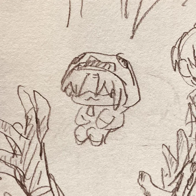 描いた覚えがない、らくがきのド真ん中に鎮座するもちもち… 