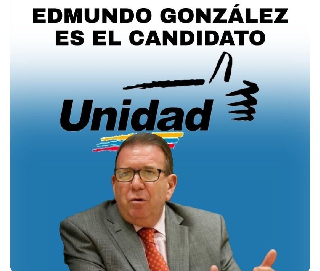 Edmundo González Urrutia, Candidato Presidencial de la Plataforma Unitaria Democrática: 'Acepto el inmenso honor y la responsabilidad de ser el candidato de todos los que quieren un cambio por la vía electoral. Próximamente me estaré dirigiendo a todos los venezolanos'