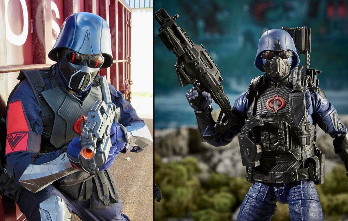 Cobra Trooper (Classified Series) - costume and reference!!! 💥💥💥 Featuring PA member Rick S. of our 13th Civil Defense Division! 📸 ZanyGeek! #thefinestcc #gijoe #cobra #classifiedseries #hasbro #actionfigures #toys #costumes #cosplay #charity