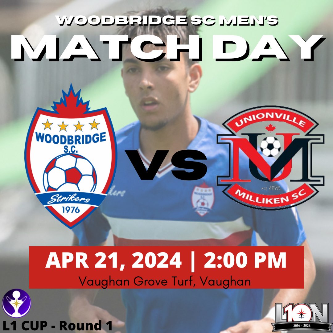 It’s a @WSCStrikers L1 CUP @L1OMens MATCH DAY! WE’RE BACK…we begin our 2024 campaign in #TheBridge at “The Grove” for the return of the L1 CUP opening round, against @u_msc ‼️👀 ⏰: 2:00 PM 🆚: Unionville Milliken (@u_m_s_c ) 🏟: Vaughan Grove Turf, Vaughan #️⃣: #TheBridge