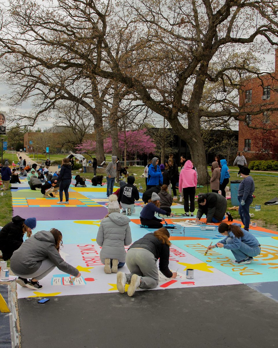 Student organizations are transforming the infamous Painted Street into beautiful works of art! 🎨 🖼️