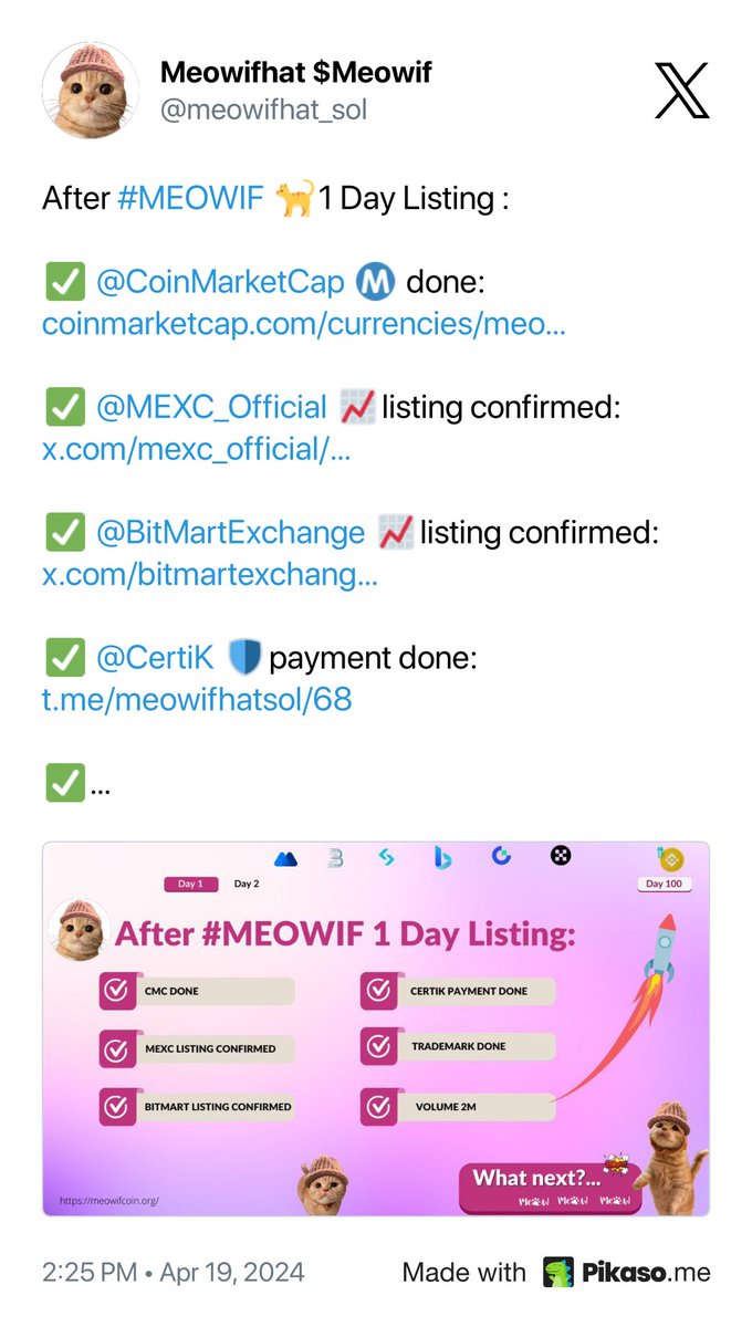 @PraiseAnya19000 @meowifhat_sol @CoinMarketCap @MEXC_Official @BitMartExchange @CertiK @JoinEveryworld @ParamLaboratory @GetBlockGames @Imaginary_Ones @PlayGroundCorp Enjoy your screenshot and...

Get 10 stickers for $1: stickermule.com/pikaso