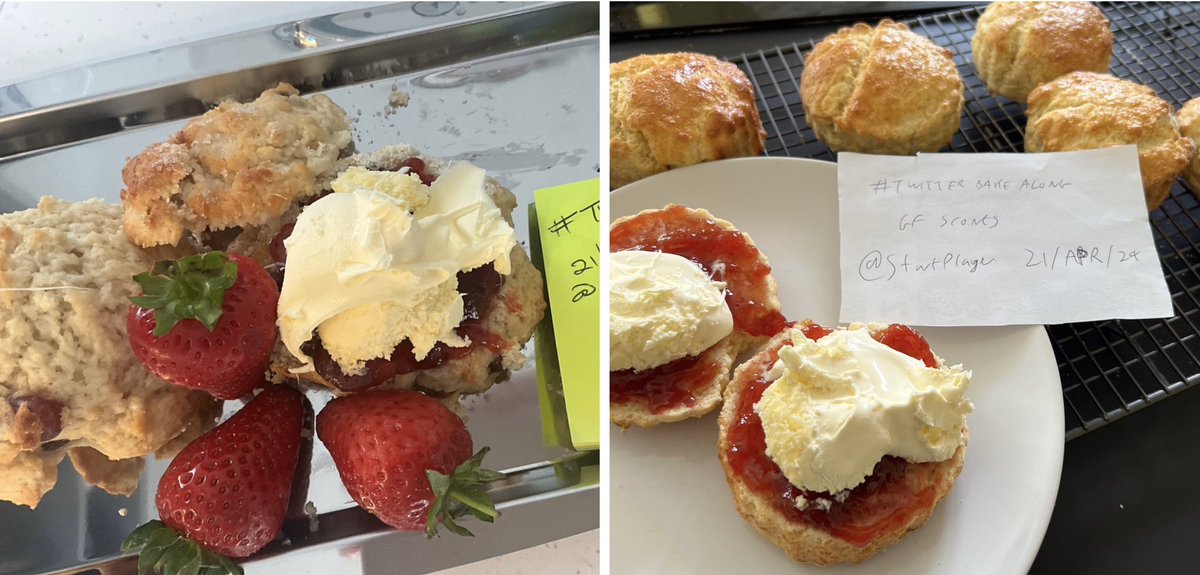 #AfternoonTea ☕️ some of the delightful #Scones we’ve had baked this week #TwitterBakeAlong