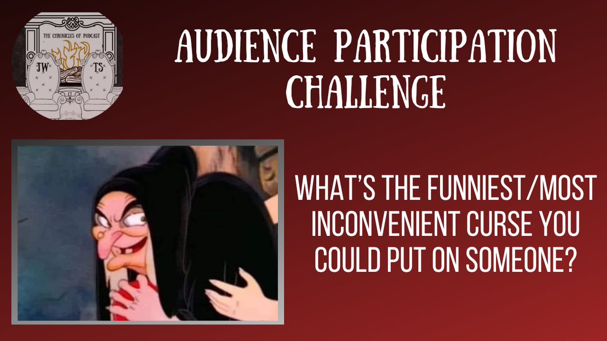Audience Participation Challenge 

What's the funniest/most inconvenient curse you could place on someone?

#inconvenientcurse #funny #curse #inconvenience #tcopod #thechroniclesofpodcast #audienceparticipation #audience #participation