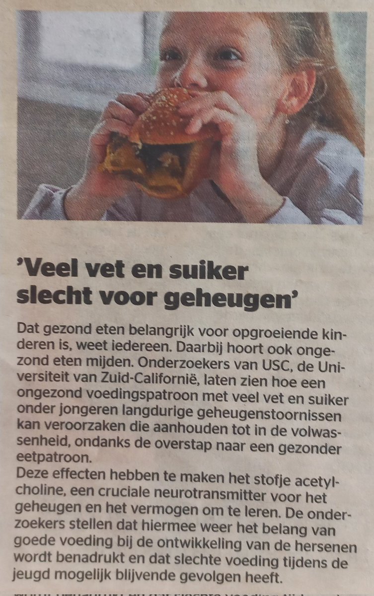 Kris10aaa's tweet image. De basis voor hoe je later zult eten wordt gelegd in je eerste jaren heb ik altijd begrepen.
Komt daar dan bij dat eten van veel vet en suiker geheugenstoornis op lange termijn veroorzaakt.
1+1 is toch heel vaak 2

#eten #suiker #vet #gezondeten #HealthyLife