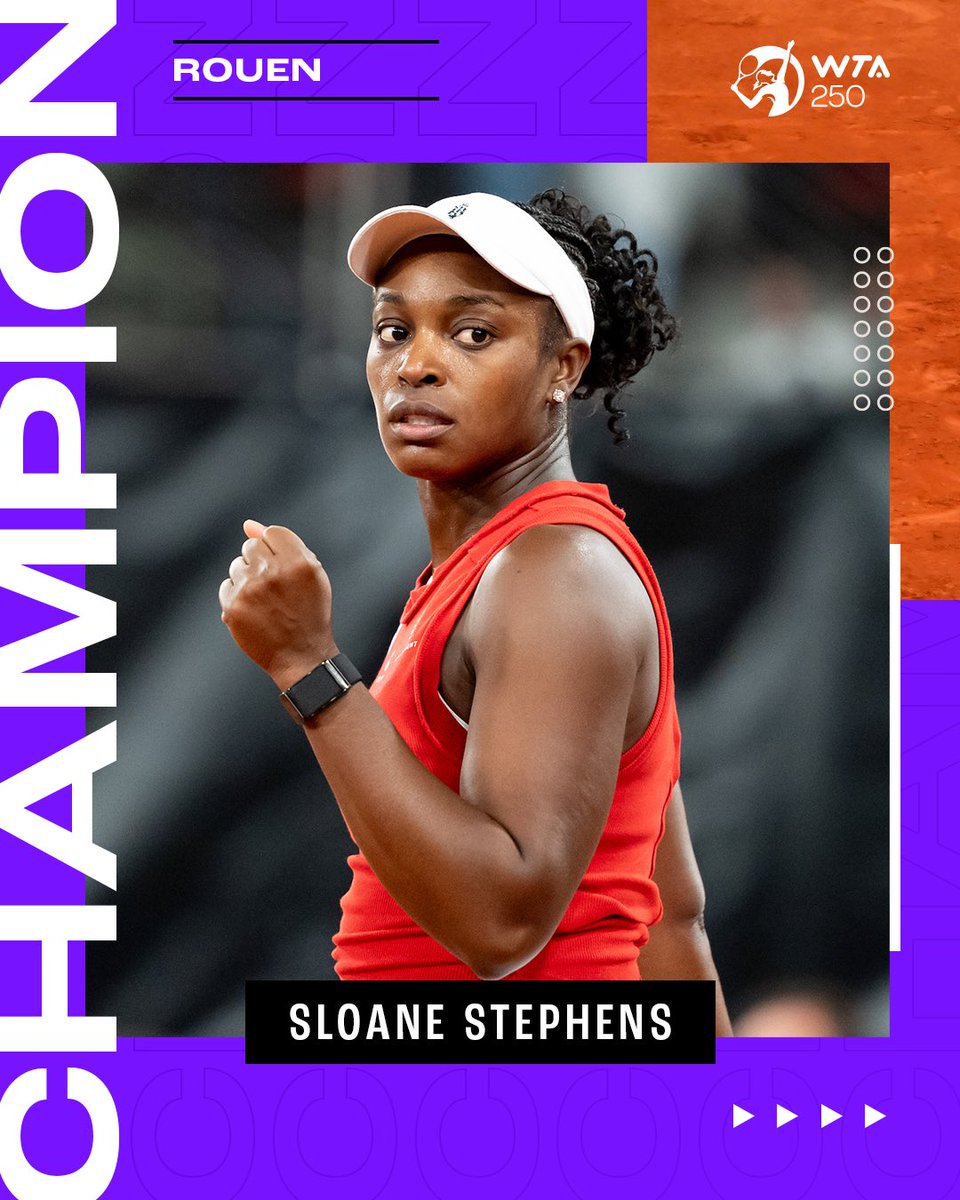 Sloane 🏆 Rouen @SloaneStephens prevails on the red clay, defeating Linette in 3 sets to win her 8th career singles title! #OpenRouen