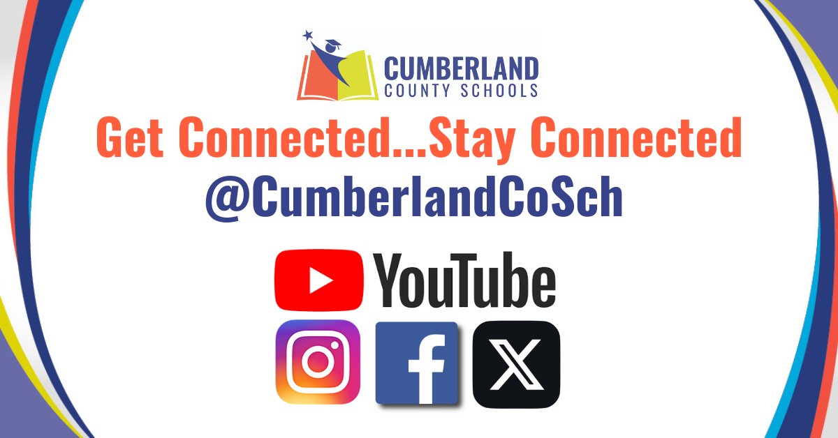 Our goal is to keep you informed, engaged, and inspired. Follow Cumberland County Schools on social media and be a part of our journey towards student success! 📢