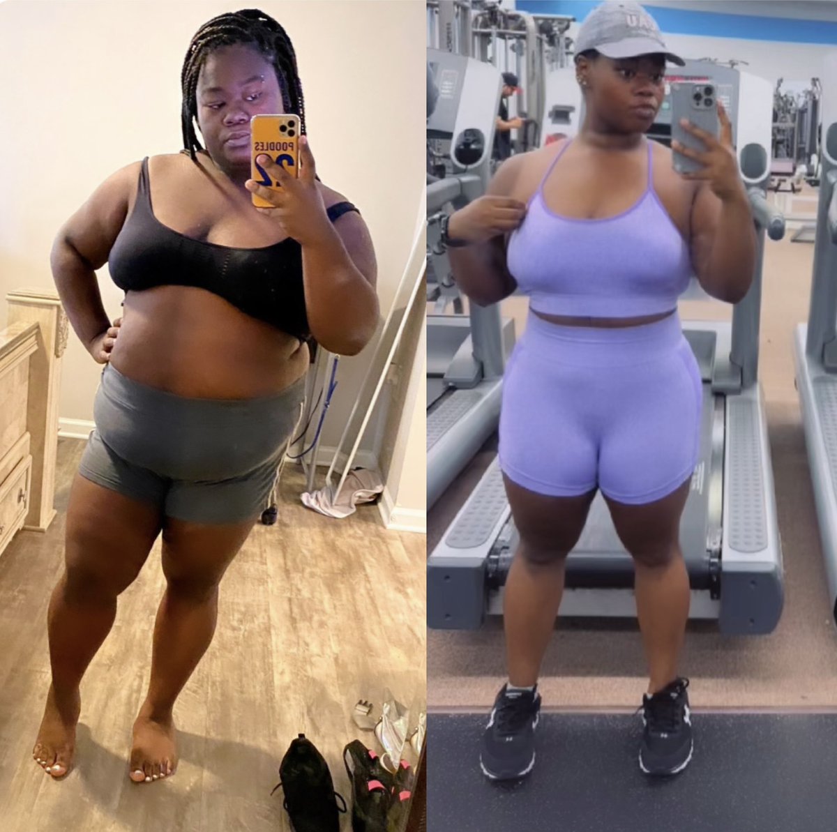 Never give up on your goals. Keep showing up 🏋🏾‍♀️ #weightlossjourney