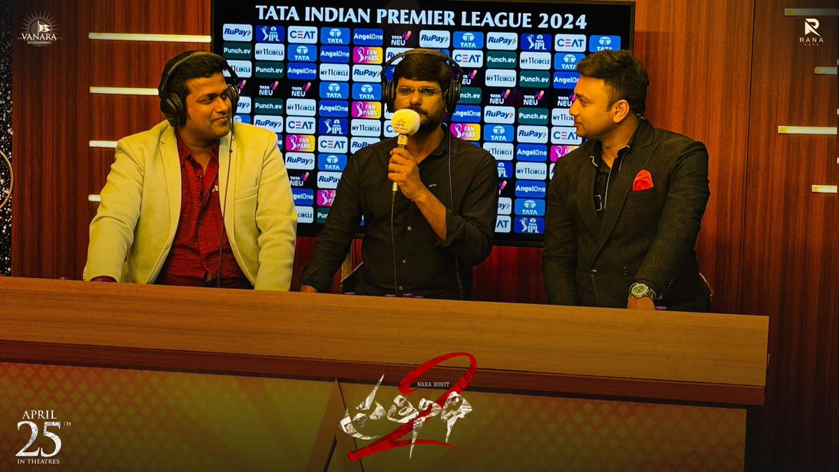 Catch the #Prathinidhi ~ @IamRohithNara & Director @murthyscribe LIVE now on @StarSportsTel along side the Telugu Commentary Team @ #IPL2024 for #PBKSvGT Match!🔥 

In Cinemas #Prathinidhi2OnApril25th 💥

#Prathinidhi2 #SireeLella @SagarMahati @TSAnjaneyulu1 @Nchamidisetty