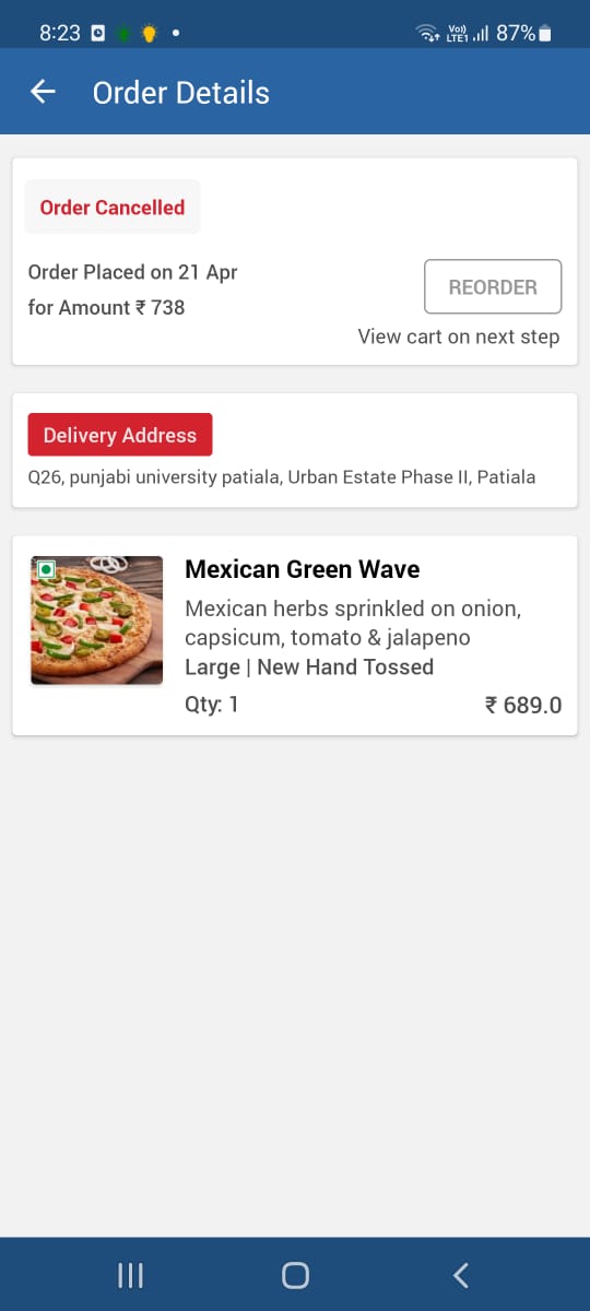 BangarSudesh's tweet photo. @dominos_india orders often delivered late by Dominos urban estate Patiala, Punjab. And then the delivery persons behave rudely. The orders are also canceled by them without the consent of the customer. https://t.co/bF2KznttEB