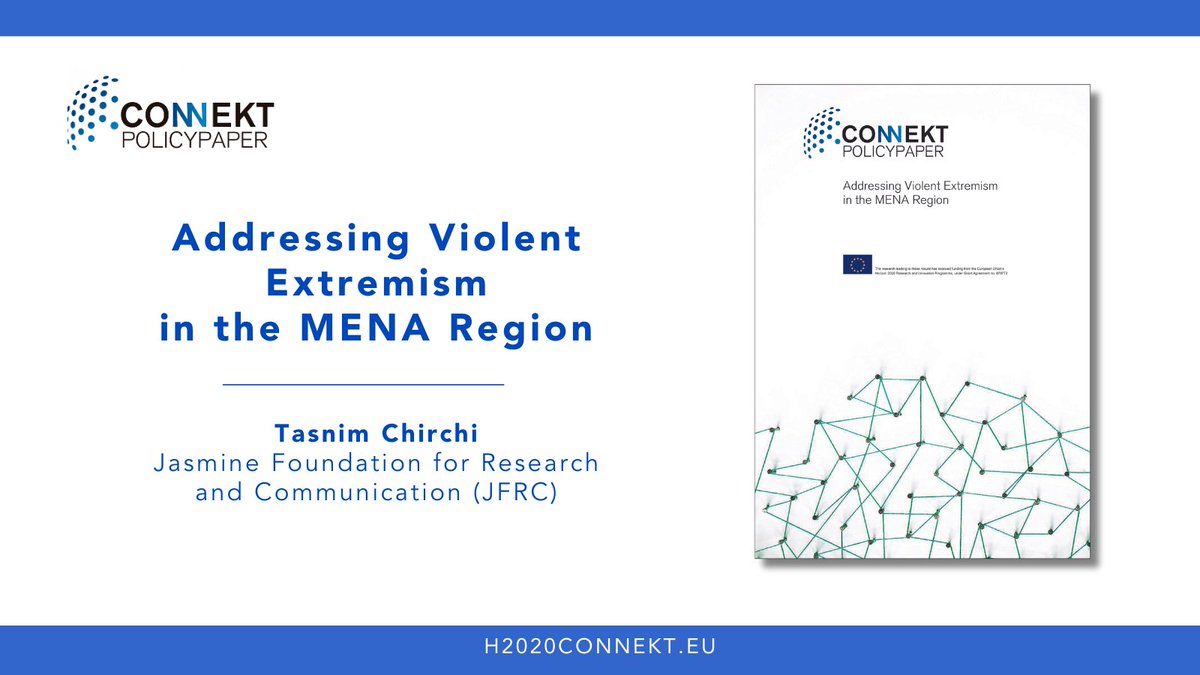 CONNEKT Project (@connekth2020) on Twitter photo This 🆕policy paper
◾️ Provides a comprehensive overview of the <a href="/ConnektH2020/">CONNEKT Project</a> research on radicalisation and violent extremism among youth in the #MENA region
◾️ Offers recommendations to develop effective prevention strategies.
👉🏾h2020connekt.eu/publications/a… This 🆕policy paper
◾️ Provides a comprehensive overview of the <a href="/ConnektH2020/">CONNEKT Project</a> research on radicalisation and violent extremism among youth in the #MENA region
◾️ Offers recommendations to develop effective prevention strategies.
👉🏾h2020connekt.eu/publications/a…