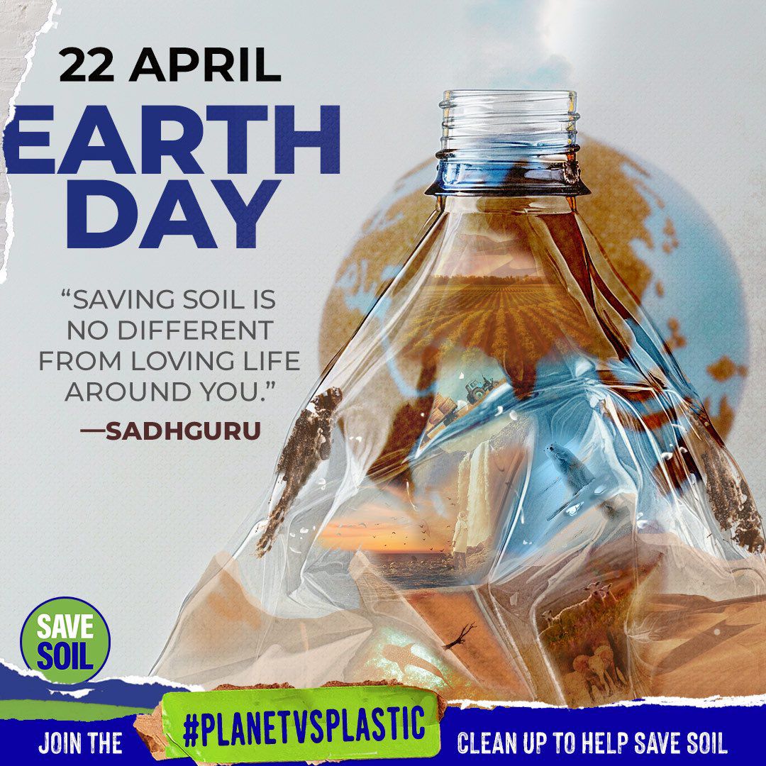 The theme of Earth Day this year will be: Plastic! It is good to remember that the most significant action for those who wish to contribute to the environment is: reducing the use of plastic. #Savesoil #SaveSoilFixClimateChange #SoilForClimateAction #PlanetvsPlastics #EndPlastics