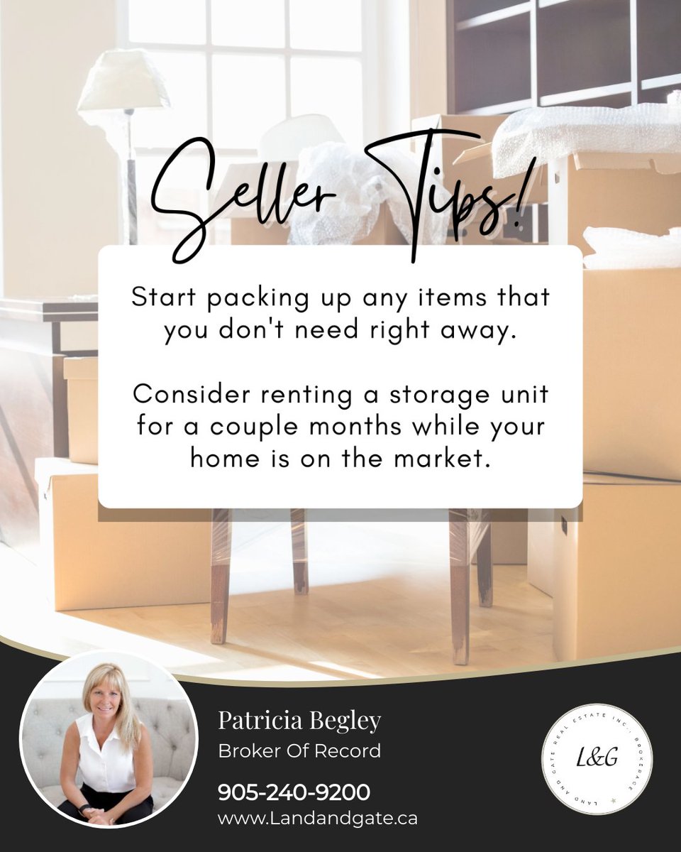 Decluttering before selling can make a big difference. Consider a storage unit for a cleaner, more spacious home look. Ready for more tips to make your home shine? Let's connect.

#forsale #amazing #patriciabegley #landandgate #sellingdurham #durhamrealestate #sellers #buyers