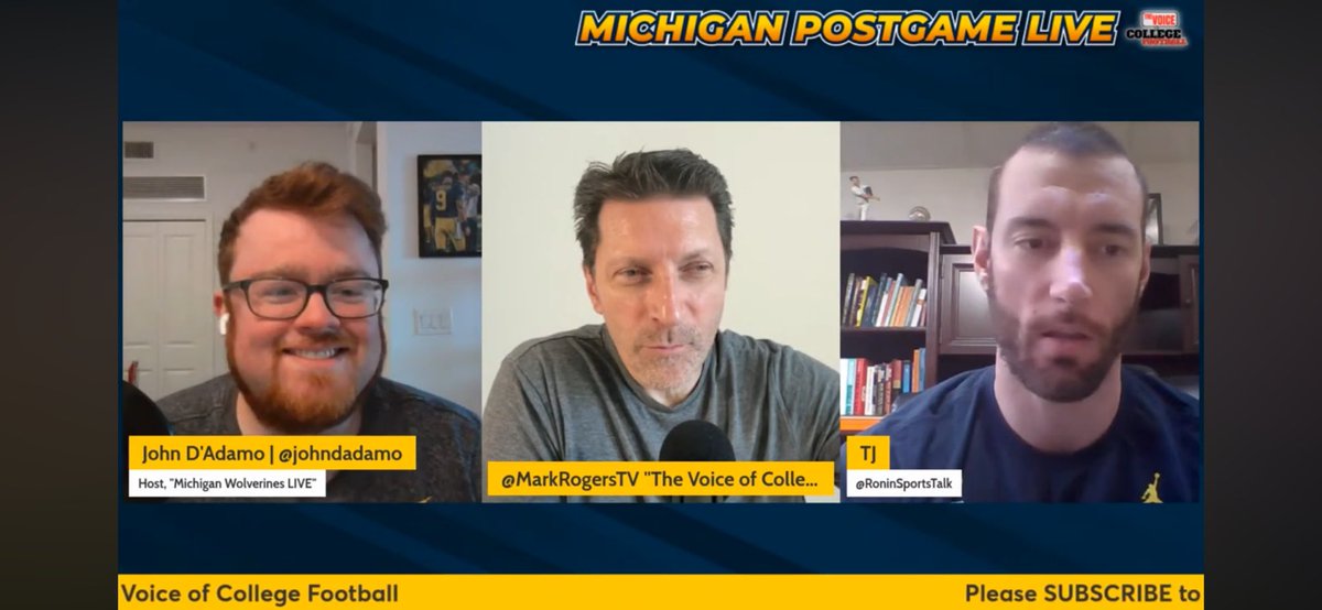 Watch as @MarkRogersTV, TJ @RoninSportsTalk, and yours truly give our takeaways on the Michigan Spring Game HERE. We also took calls from the Voice of College Football Community: youtube.com/live/BM07CzfkB…