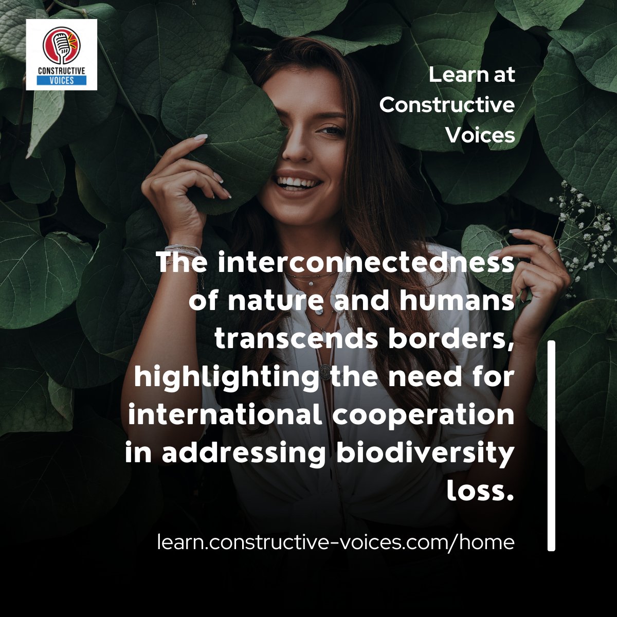 'The interconnectedness of nature and humans transcends borders, highlighting the need for international cooperation in addressing biodiversity loss.' #biodiversity #biodiversitynetgain #training - learn.constructive-voices.com/home/