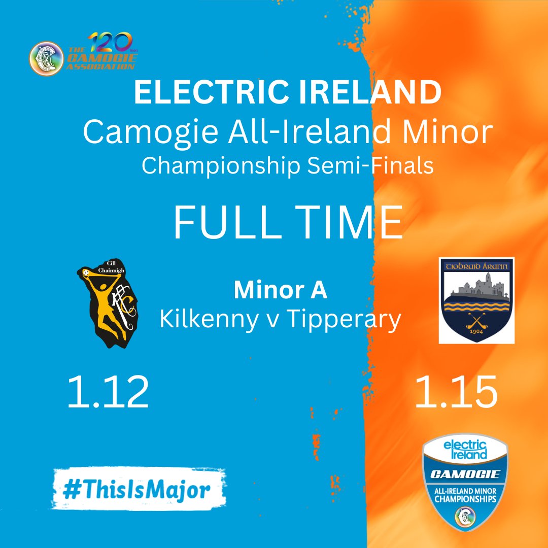 Results are in for the @ElectricIreland Minor All-Ireland Championship Semi-Finals. Well done to all teams competing today. #ThisIsMajor #OurGameOurPassion @ConnachtCamogie @UlsterCamogie @LeinsterCamogie @MunsterCamogie