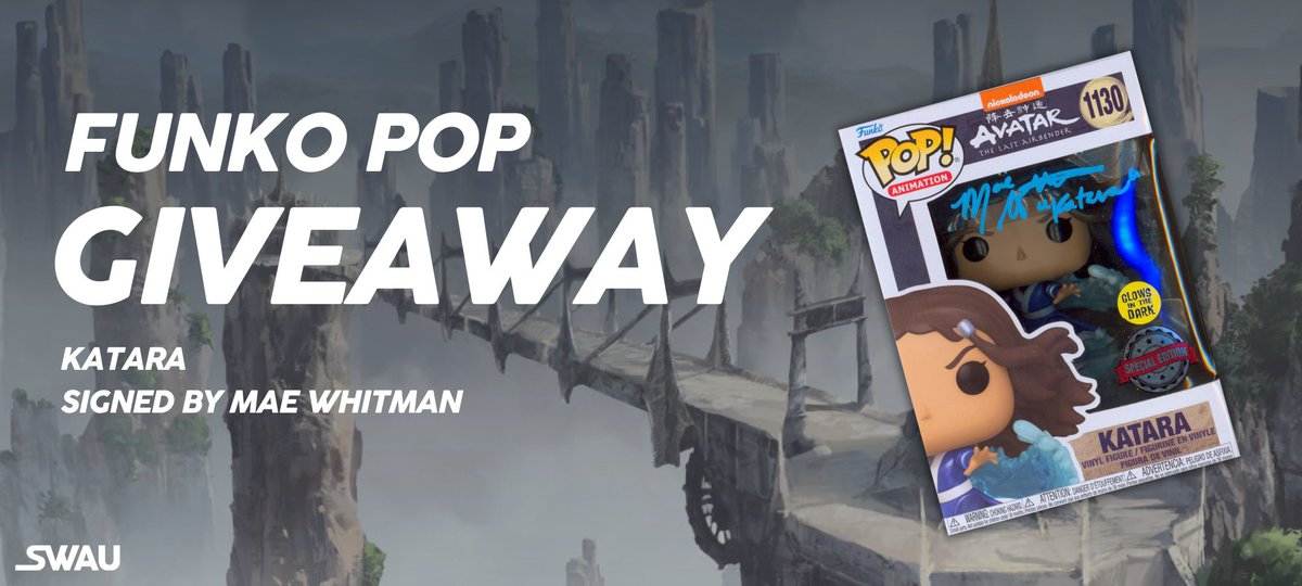 We’re excited to announce our next giveaway! Don’t miss out on a chance to win this special Katara Funko Pop signed by Mae Whitman! Here are the rules. To enter: • Follow @swau_official • Like this post • Repost for an extra entry • Tag one friend per REPLY for extra…
