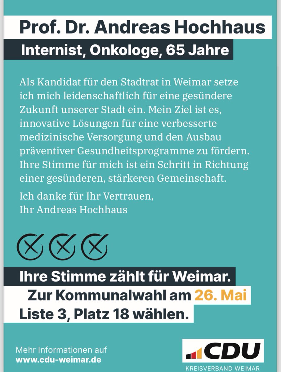 Kommunalwahlkampf für ein gesundes #Weimar. #CDU.
