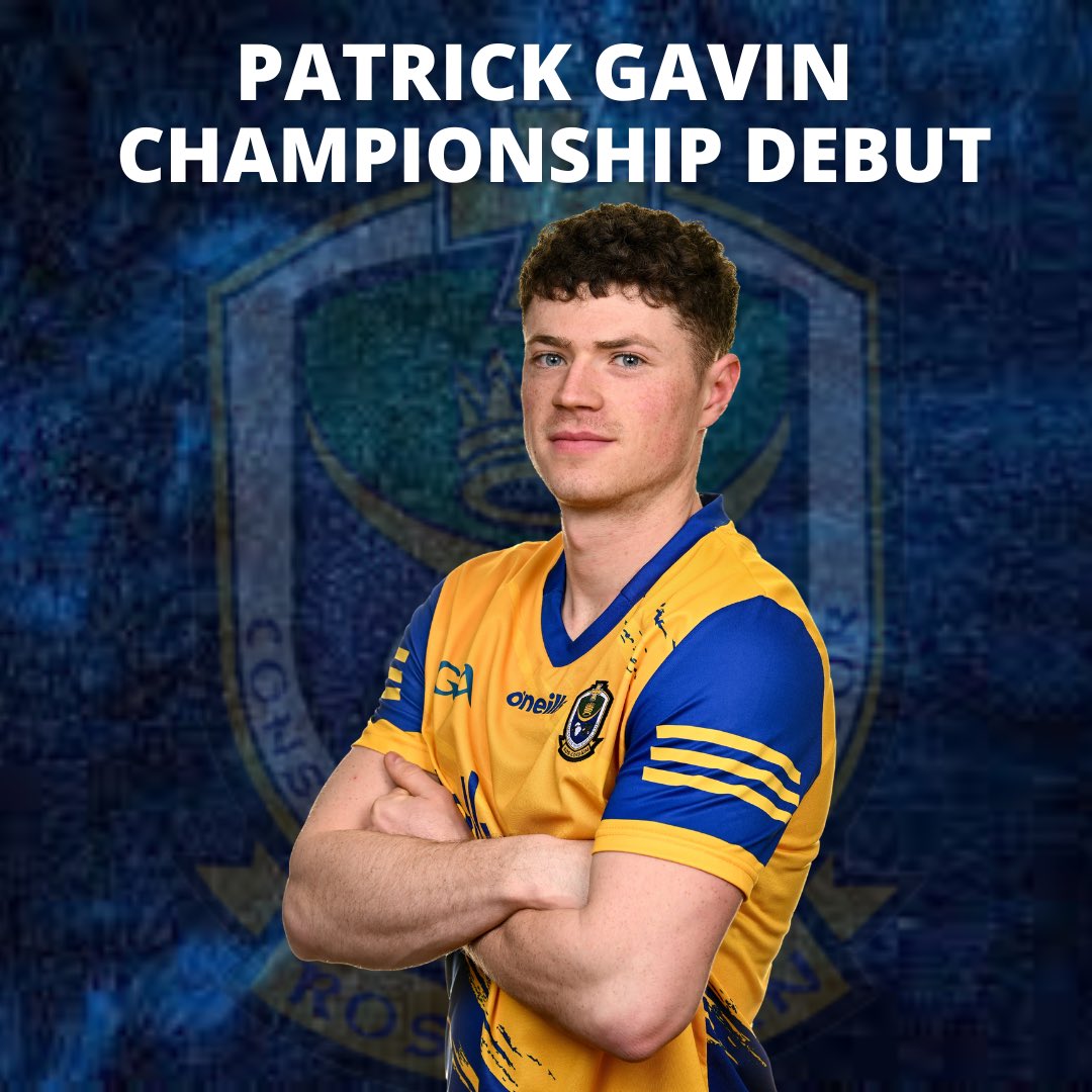 Congratulations to Paddy Gavin who comes on to make his Championship debut. 

#RosGAA