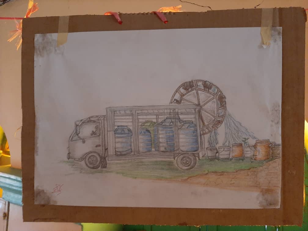 WakeepAr's tweet photo. جانب من معرض رسومات الأطفال ضمن فعالية اليوم الترفيهي للأطفال والذي وثق بالرسم التعبيري احتفاءًا بمجهودات ومساهمات الجنود المجهولين الذين يقدمون خدمات جليلة في السقيا والإطعام وتقديم الخدمات الطبية ومعالجة أعطال الكهرباء مساعدةً للأهالي بمنطقة شمبات الحلة بمدينة الخرطوم بحري

#واكب_مجتمع