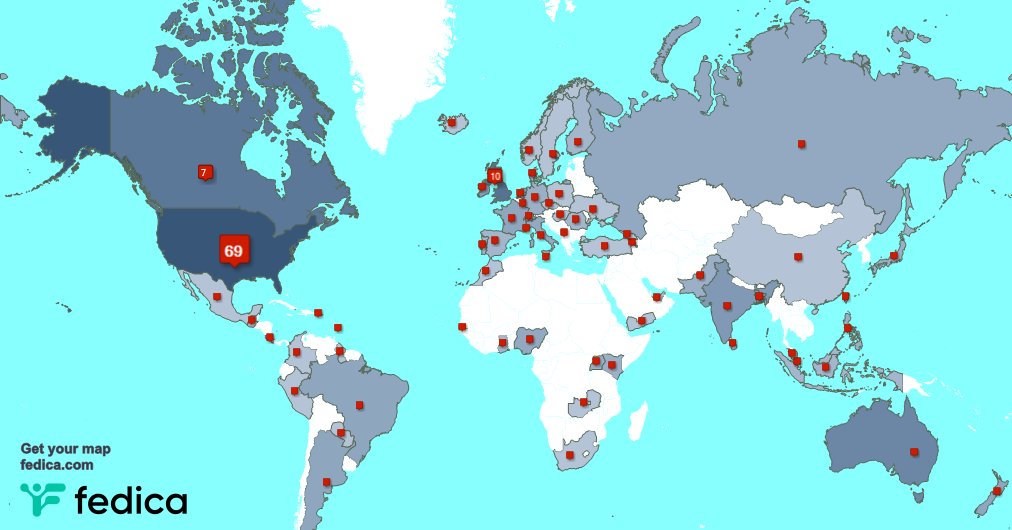 I have 7 new followers from USA, and more last week. See fedica.com/!Only1Tracy