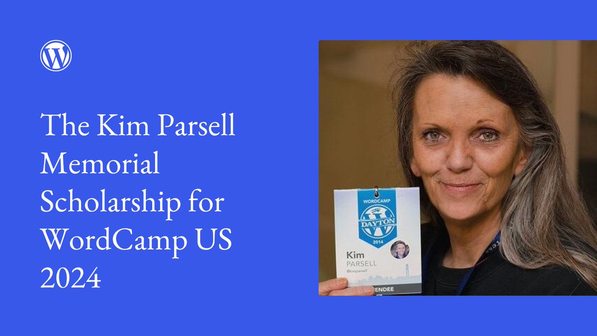 📚 In 2024, WordPress will once again offer the Kim Parsell Memorial Scholarship for travel to WordCamp US. The Kim Parsell Memorial Scholarship honors Kim's legacy by supporting aspiring WordPress contributors. Click here for details: wordpressfoundation.org/news/2024/kim-… #WordPress