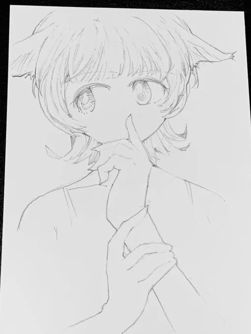 とりあえずなんか描いて塗ろうと鉛筆の向くままのケモ耳さん 