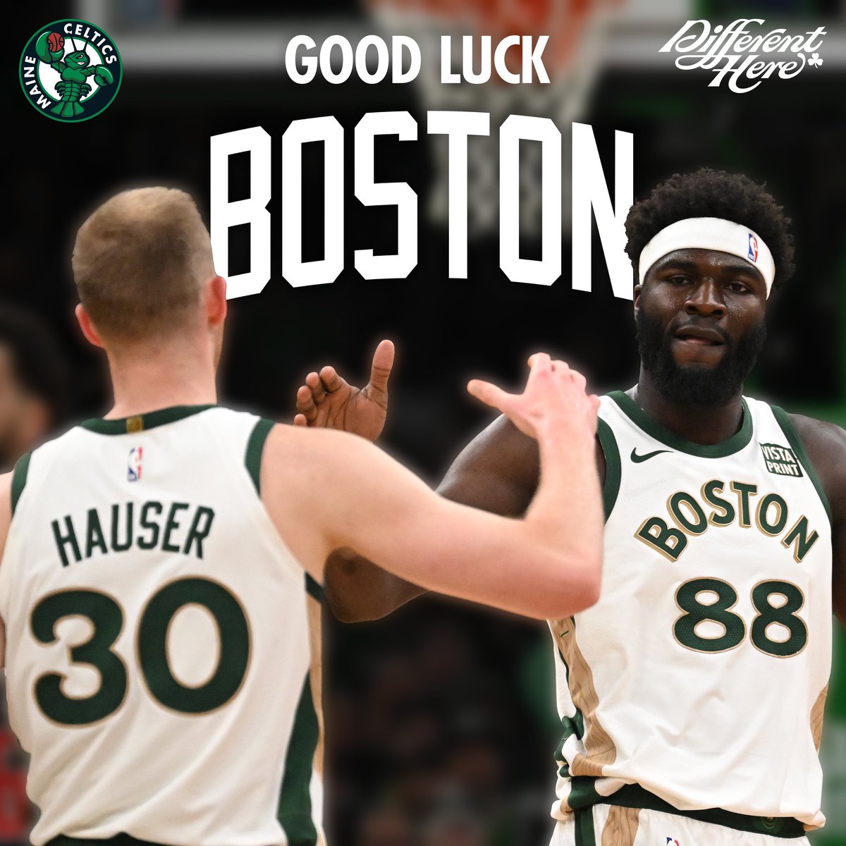 Time to go get 1️⃣8️⃣ Good luck to the @celtics in the playoffs! #DifferentHere