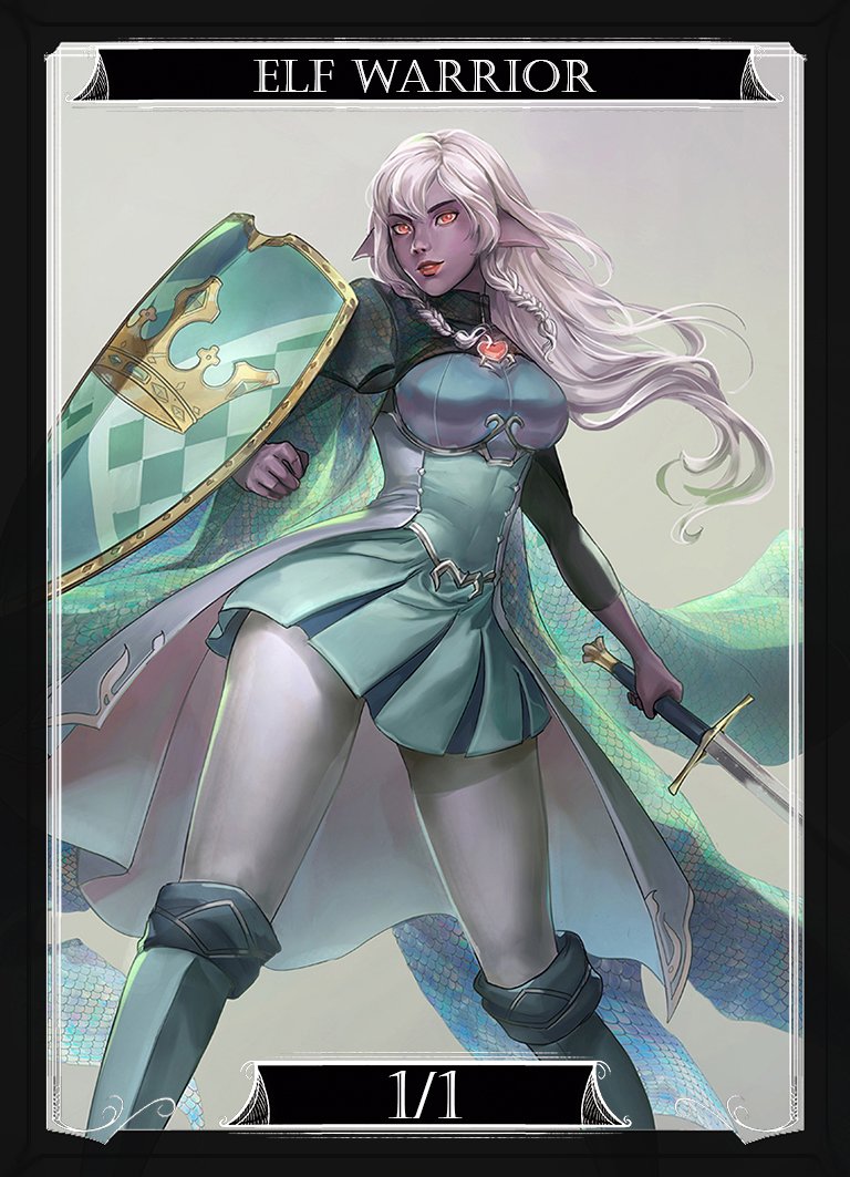 Update your #mtgtoken set 💪
ELF WARRIOR 1/1 illustration available only at @tcgbling 

Go to tcgbling.com and discover the available designs and the customizable options 🤩 
#magicthegathering #tcg #elfwarrior #token #tradingcards #mtg