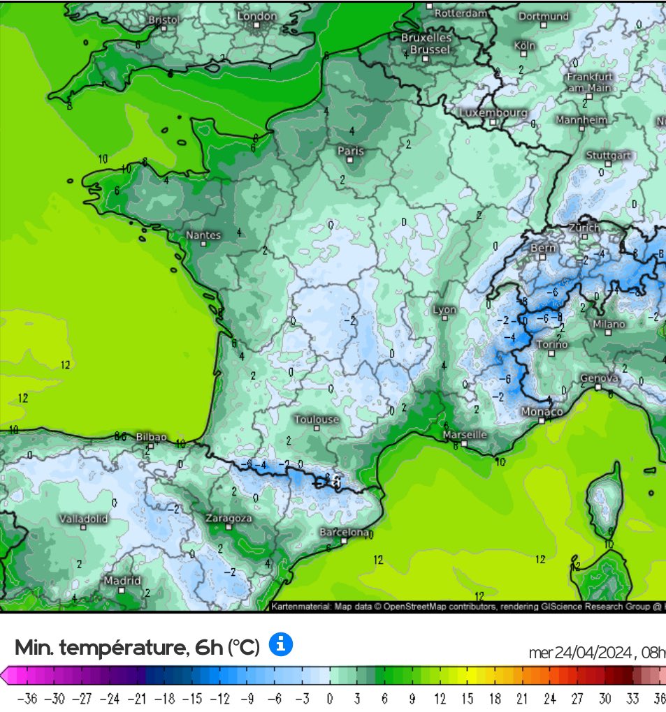VigipreventionM's tweet photo. ⚠️🌡️🥶/#Situation très délicate à venir ces #prochains jours, la #journée de #Lundi-#Mardi-#Mercredi et #Jeudi représente un risque assez élevé de #gelée #matinale.La #température va sûrement descendre en #dessous des 0°C.Le #froid #risque de causer des #dégâts sur les #fruitiers https://t.co/uEBOFG54Sd
