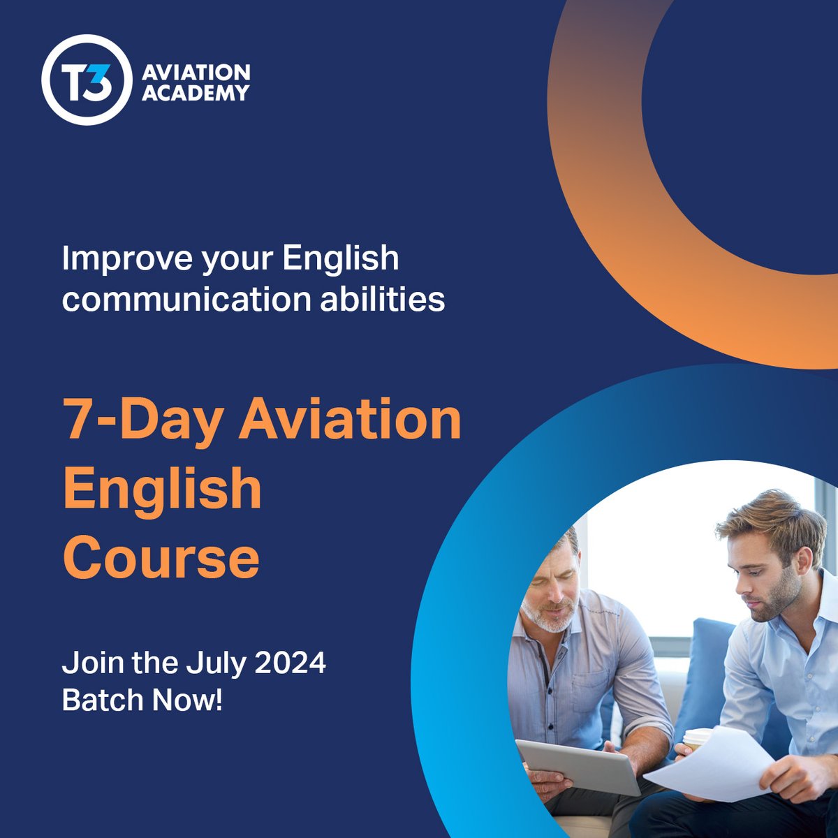 Our 7-Day Aviation English course starts in July 2024! Classes are scheduled every Monday and Thursday from 17:00 to 21:00 (4 hours).​
​
Contact us at +971 56 118 4524 or Customer_Care@T3a.Academy for more information. ​

#t3aviationacademy #english #learnenglish #aviationenglish