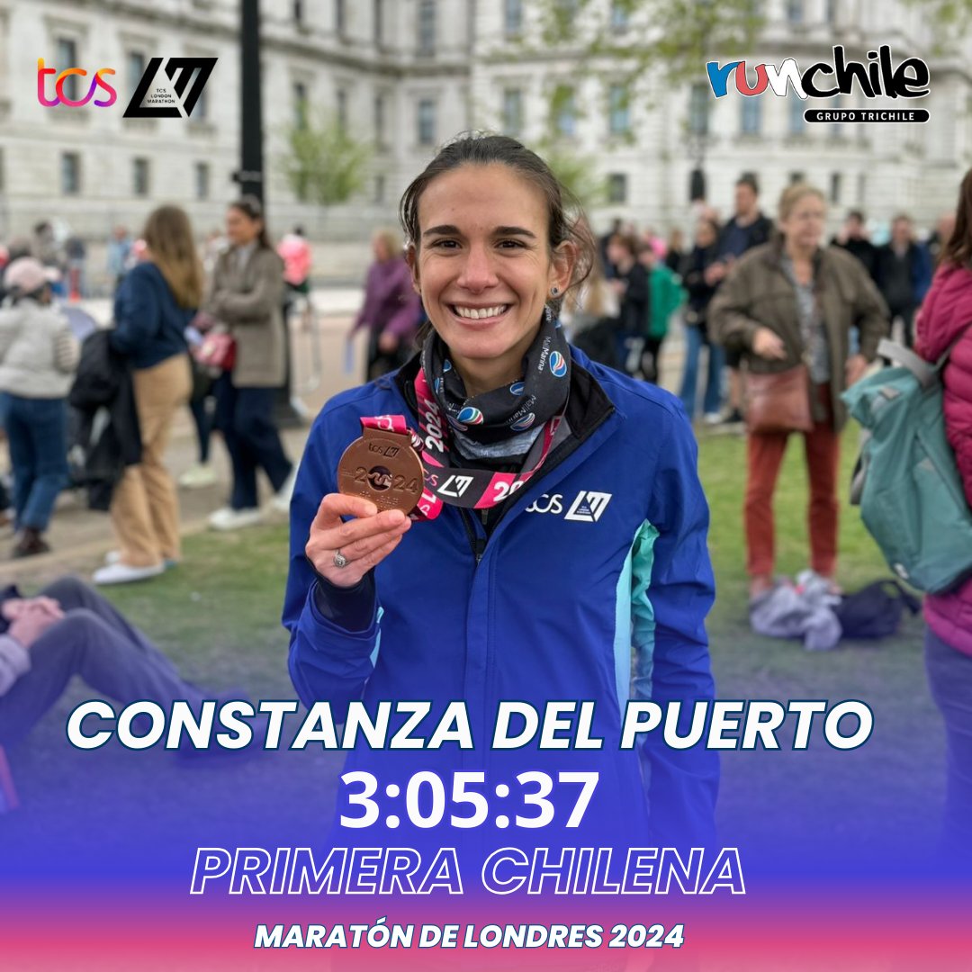 Runchileweb's tweet photo. Constanza del Puerto es la mejor chilena 🇨🇱 del Maratón de Londres 2024 🇬🇧
⚡️ Pronto más información en https://t.co/N1YSdawP4H
#RunchileNews #LondonMarathon2024 #MaratónLondres #SixMajor https://t.co/Zwf6Qlhr5t
