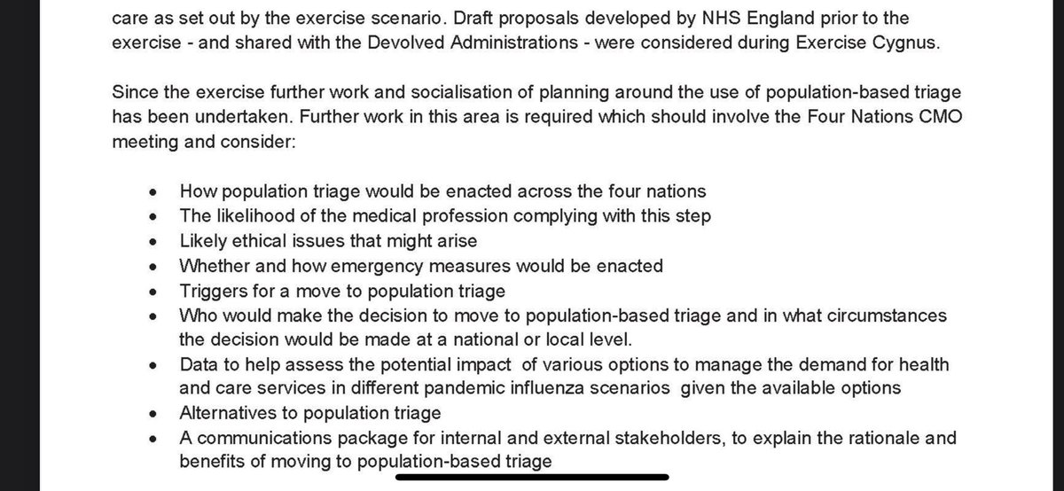 @TopPsychCoach @DrHoenderkamp @EoLWatch @CareUnlock @GeoFio8 Population based triage Ethical implications of denying medical care to those deemed expendable As reported in #ExerciseCygnus